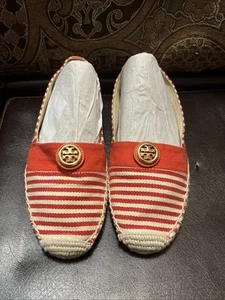 TORY BURCH Espadrilles Red Ivory(Border) US Size9 - Picture 1 of 4