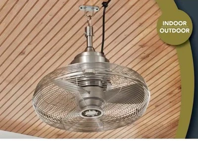 Hampton bay SFZ-500-1 Conyer 20 in. Indoor/Wet Outdoor 3-Speed Fan Silver with H - Image 1 of 4