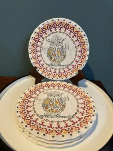4er Set Anthropologie Forest Fable Tula Eule Dessertteller - Bild 1 von 5