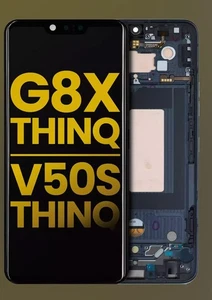 ✅LCD Touch Screen Digitizer + Frame For LG G8X ThinQ / V50S ThinQ 5G OEM Black - Picture 1 of 3