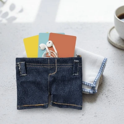 Compact Size Mini Jeans Shaped Wallet Slim Foldable Change Bag  Daily - Bild 1 von 4