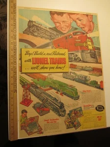 newspaper ad 1949 LIONEL toy train playset construction kit Santa Fe FULL - Picture 1 of 1