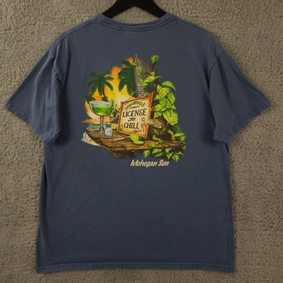 Camisa Margaritaville Para Hombres Grande Azul Licencia para Relajarse Mohegan Sol Camiseta Cuello Redondo Foto 1 de 4