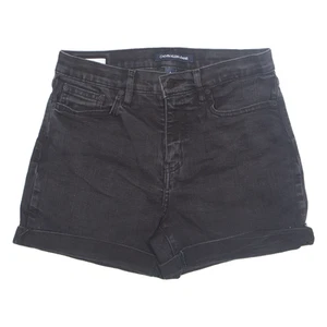 CALVIN KLEIN JEANS High Rise Cut Off Womens Denim Shorts Black UK 4 W28 - Picture 1 of 6