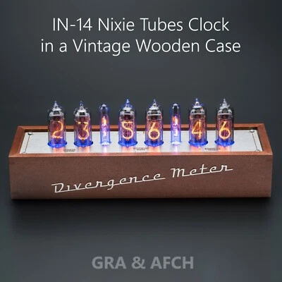 IN-14 Nixie Tube Clock in Wooden Case 12/24H Slot Machine FREE SHIPPING 3-5 Days - Image 1 of 4