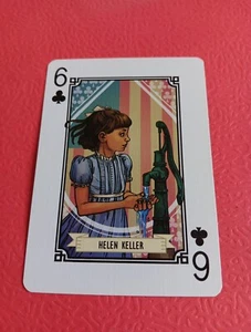 Helen Keller Playing Card Six Of Clubs The Woman Card  Free Shipping - Picture 1 of 2