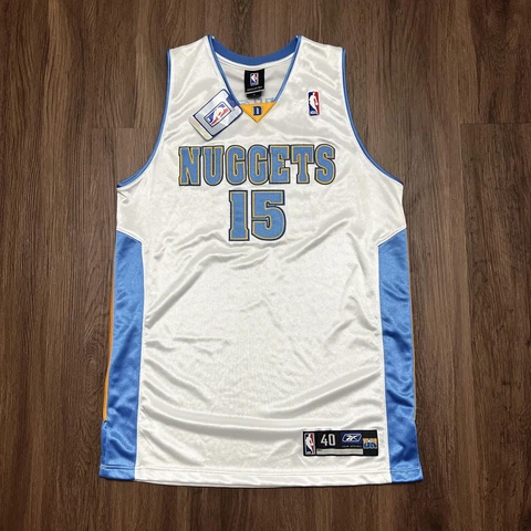 100% Authentic Carmelo Anthony Reebok Nuggets Jersey Size 40 M L Mens Cover