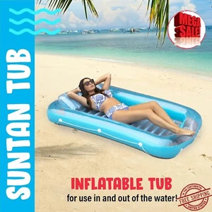 Aufblasbare Sonnenliege Schwimmer mit Kissen - Pool Schwimmer zum Sonnenbaden - Bild 1 von 5