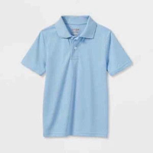 Short-sleeve performance polo shirt, Age 12-14, soft light blue, children, kids - Picture 1 of 5