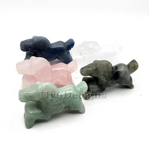 Estatuilla tallada en cristal con cabeza de caballo guardián cristal curativo regalo piedras preciosas - Imagen 1 de 9