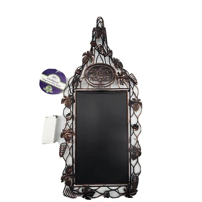 LOT of 2 NEW Wine Bottle Grapevine Chalkboard Sign w/ Chalk Bar Kitchen 75-328 - Image 1 of 4