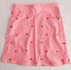 Hartstrings Corduroy Skirt Side Zip Wide Waistband Pockets Pink Dot Sz 10 #15489 - Picture 1 of 3