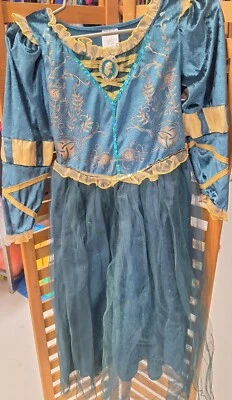 Disney Store Mérida Niñas Talla 9/10 Valiente Disfraz Princesa Vestir Jugar Foto 1 de 4