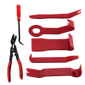 CAR DOOR RADIO CARD PANEL TRIM CLIP REMOVAL PLIERS & UPHOLSTERY REMOVER TOOL NEW