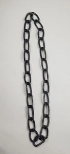 Lisa Freede Black Gunmetal Mesh Large Loop Chain Statement Necklace Long 22” - Picture 1 of 3