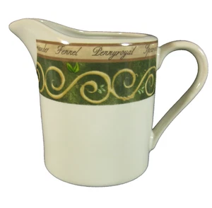 American Atelier Bouquet Garni 5011 Milchkännchen Krug 10oz hellbraune Rebe grüner Rand - Bild 1 von 3