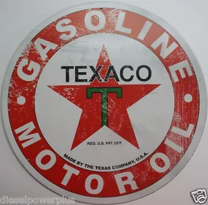 Réplica Vintage Letrero Metal Lata Texaco Motor Aceite Gasolina Gasolinera Garaje - Imagen 1 de 1