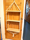 HANDMADE IN BALI THREE WOODEN SHELVES WITH MACRAME HANGING/SUPPORT