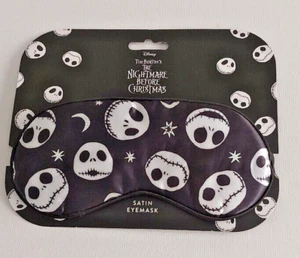 Disney SATIN EYE MASK THE NIGHTMARE BEFORE CHRISTMAS SKULLS JACK SKELLINGTON - Picture 1 of 2
