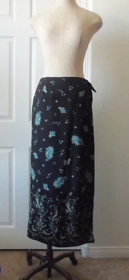 Falda envolvente midi forrada 100 % seda con estampado floral multicolor negra Eddie Bauer - 14 Foto 1 de 4