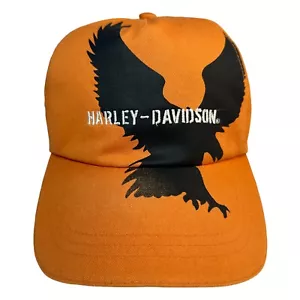 Vintage Y2K Harley Davidson Motorcycles Big Eagle Strapback Hat Cap YOUTH SIZE - Picture 1 of 9