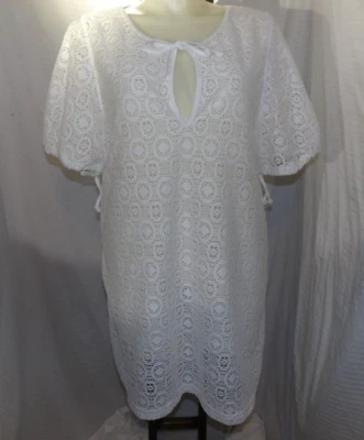 Traje de baño para mujer Jaclyn Smith de encaje blanco para cubrir playa talla XL Foto 1 de 2