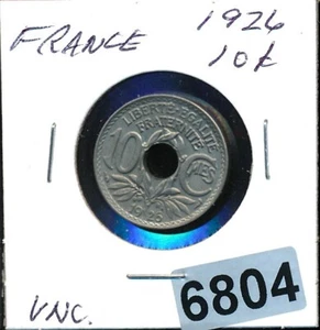 FRANCE - 10 CENTIMES - 1926- BU - HOLED TYPE - #6804 - SPECIAL - Picture 1 of 2