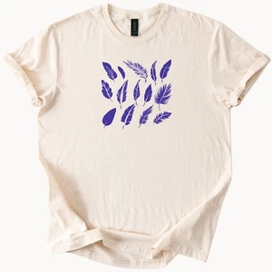 Blue Leaves T Shirt Botanical Nature Tee - Bild 1 von 7