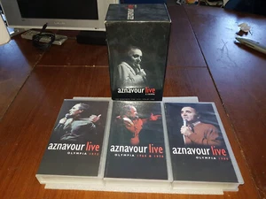 Charles AZNAVOUR Coffret 3 VHS LIVE A L'OLYMPIA 1972, 1968, 1978, 1980 - Picture 1 of 9