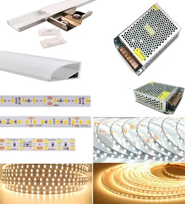 KIT COMPLETO STRISCIA LED 24V CRI98 SU MISURA + PROFILO ALLUMINIO + ALIMENTATORE - Immagine 1 di 4