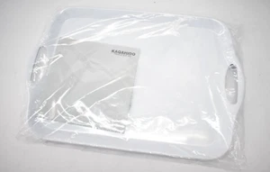 Kaqahido Large Melamine Serving Trays 17.5" x 12" Platter White Plastic 2 Pack - Picture 1 of 5