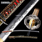 JAPANESE SAMURAI SWORD KATANA CARBON STEEL BLADE ENGRAVED WITH SPITFIRE DRAGON 