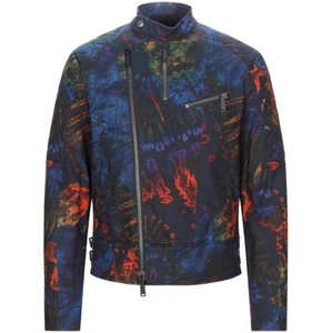 DSQUARED2 Jean Jacket Tie Dye Denim Biker Jacket Blue Size 48 - RP £1325.00 - Picture 1 of 9