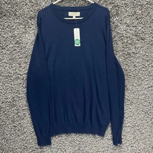 Hawker Roggenpullover Herren Medium Marineblau 95 % Baumwolle 5 % Kaschmir Rundhalsausschnitt - Bild 1 von 11