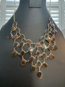 Collar estilo oro con piedra ojo de tigre marrón Ff30 - Imagen 1 de 12