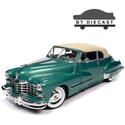 AUTOWORLD 1947 CADILLAC SERIES 62 SOFT TOP 1 1/18 with CREAM TOP GREEN AW315 - Image 1 of 2
