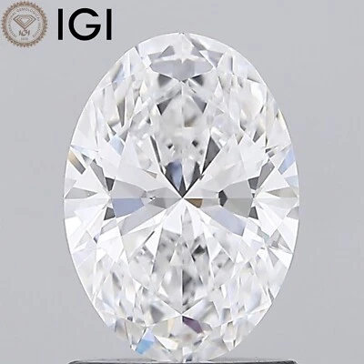 IGI Certificate 1.10 Carat CVD Lab Grown Diamond D Color VVS2 clarity OVAL Shape - Image 1 of 4