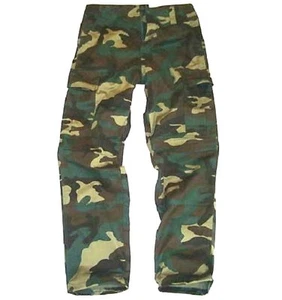 GREEN CAMO COMBAT TROUSERS Boys 5-6 army soldier Military outdoor cargo pants S - Picture 1 of 1