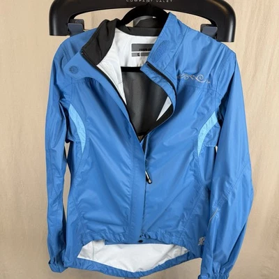 Novara Cycling Jacket Women’s L Blue Full Zip Reflective Vented Packable Light - Image 1 of 4