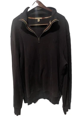 Pullover Burberry Brit para hombre con cremallera 1/4 negro talla Borde a cuadros XXL Nova Foto 1 de 4