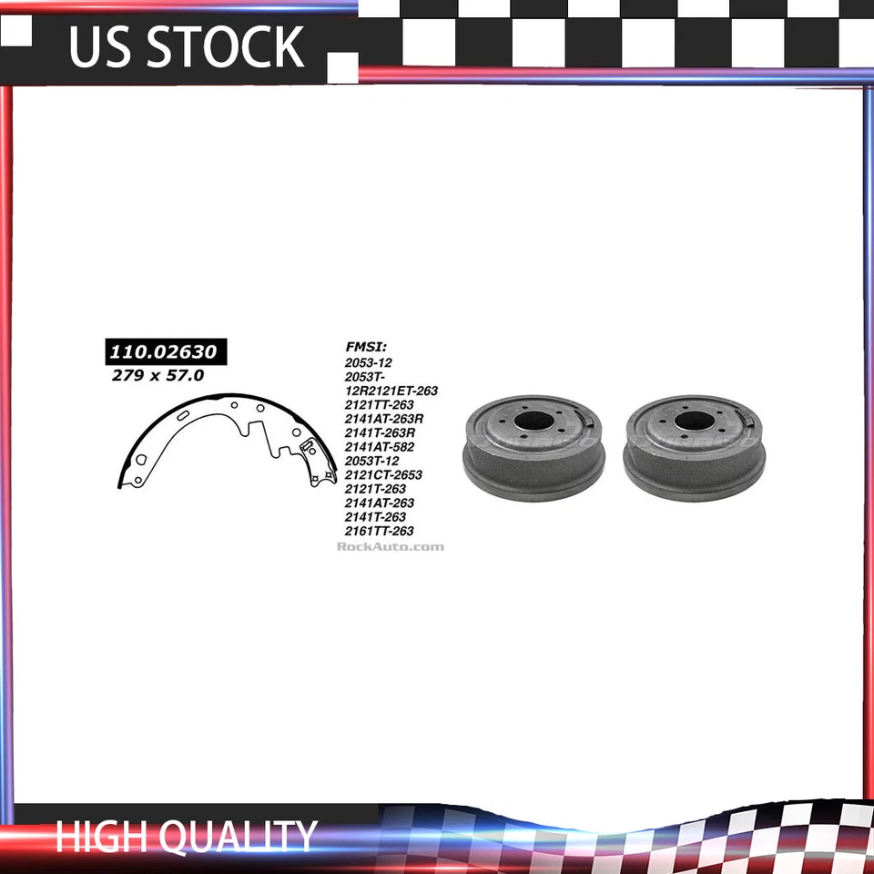 Kit trasero tambores de freno y zapatas de freno para Ford Bronco 1987-1992 Foto 1 de 4