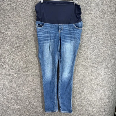 Old Navy Jeans Women 10 Maternity Blue Denim Medium Wash High Rise Skinny - Image 1 of 4
