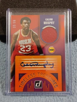 2018-19 DONRUSS TIMELESS TREASURES CALVIN MURPHY AUTO GAME WORN JERSEY #'D 30/99 - Image 1 of 2