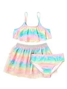 BMagical Unicorn Swimsuit Bikini Tankini Cover Up Skirt Set 10 L Girls 3 Piece - Picture 1 of 3