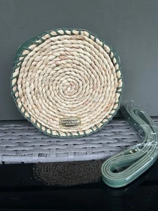 Bath & Body Works ROUND WOVEN Beachy Boho 🏖️🩴CROSSBODY Cosmetic Bag MAKEUP - Picture 1 of 8