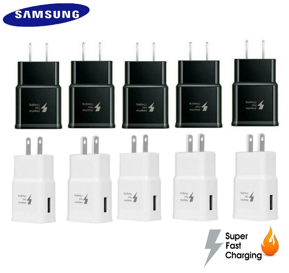 5 X Nuevo Original Samsung EP-TA20JWE Cargador Rápido Pared Adaptador Enchufe - BLANCO/NEGRO Foto 1 de 1