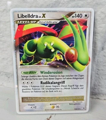 Libelldra Lv.X GERMAN Rising Rivals Pokemon Flygon Lv.X 105/111 (NM-/LP+) SWIRL - Image 1 of 4