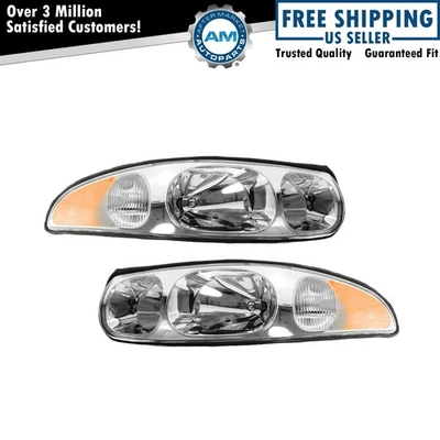 Headlight Assembly Set Driver & Passenger Side Fits 2000-2005 Buick LeSabre - Imagem 1 de 4