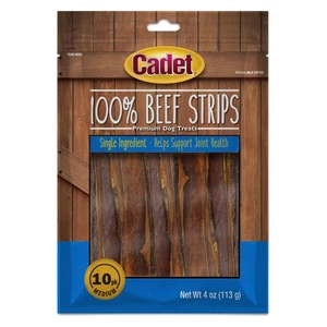 Cadet 100 Beef Esophagus Dog Treats Hip Joint Health Dental Chews 10 Strips - Picture 1 of 9