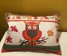 Owl Decorative Pillow - Fall Leaves around wise old Owl